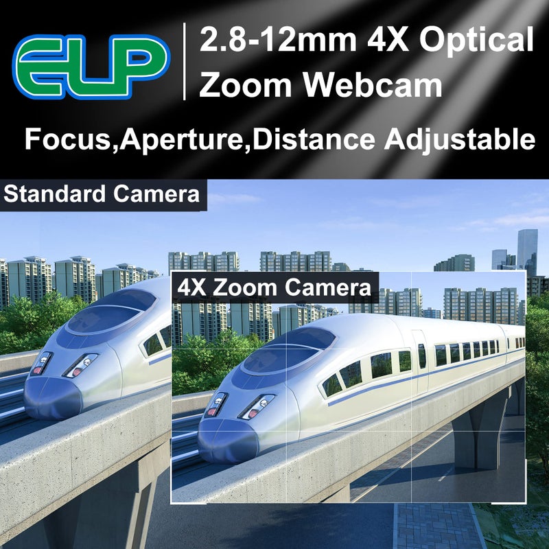 ELP Sony IMX323 Sensor Low Light Mini USB Camera with Microphone Manual Zoom 2.8-12mm Lens H.264 0.01LUX UVC USB2.0 Video Webcam Home Surveillance PC Camera for Laptop, Computer, Raspberry Pi - Image 3